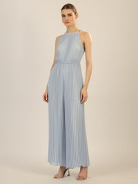 APART Plisseeoverall im Neckholder-Stil | hellblau
