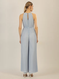 APART Plisseeoverall im Neckholder-Stil | hellblau
