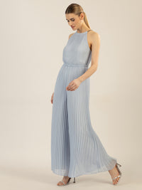 APART Plisseeoverall im Neckholder-Stil | hellblau
