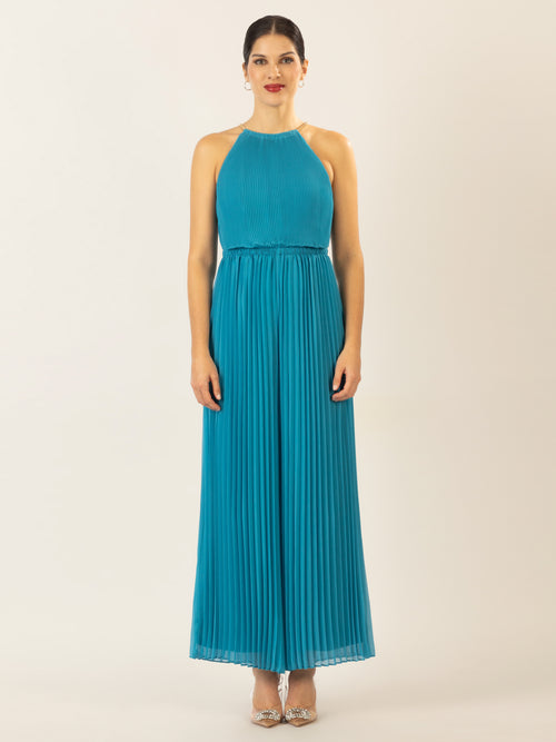 APART Plisseeoverall im Neckholder-Stil | türkis image 1