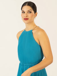 APART Plisseeoverall im Neckholder-Stil | türkis