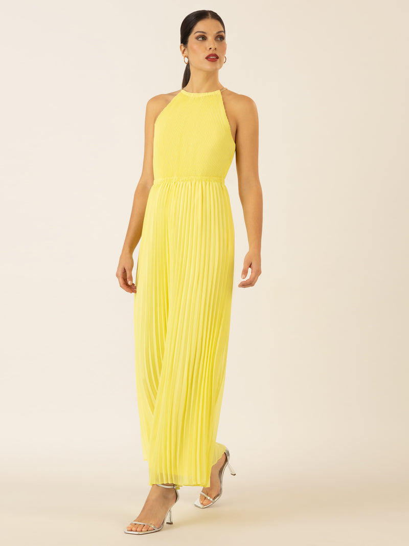 APART Plisseeoverall im Neckholder-Stil | vanilla