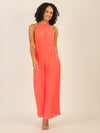 APART Plisseeoverall im Neckholder-Stil | koralle