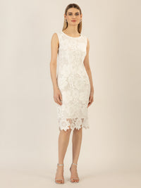 APART Spitzenkleid mit rundem Ausschnitt | creme
