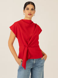 APART Bluse mit angeschnittenem Kragen | rot
