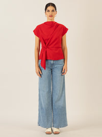 APART Bluse mit angeschnittenem Kragen | rot