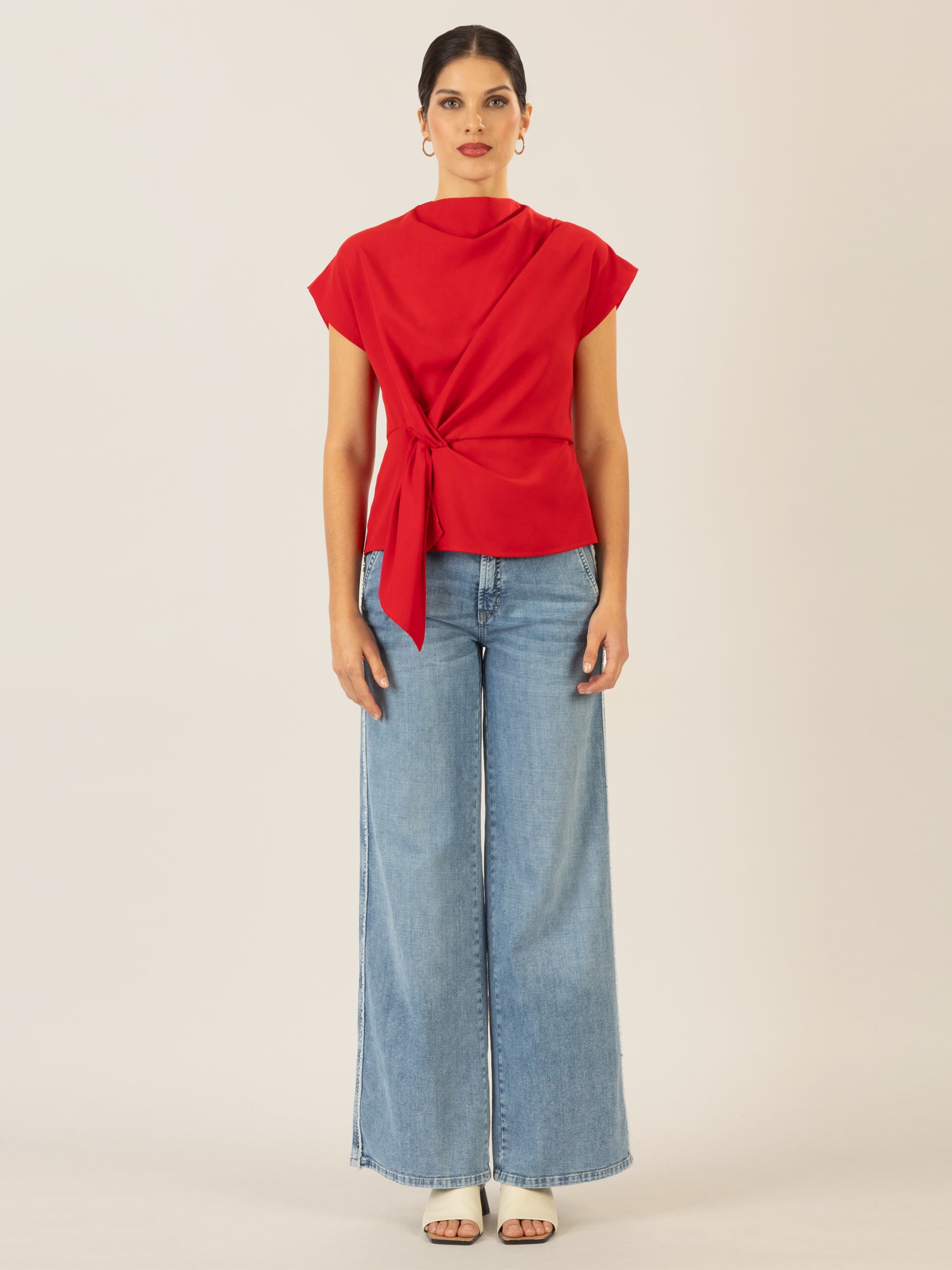 APART Bluse mit angeschnittenem Kragen | rot