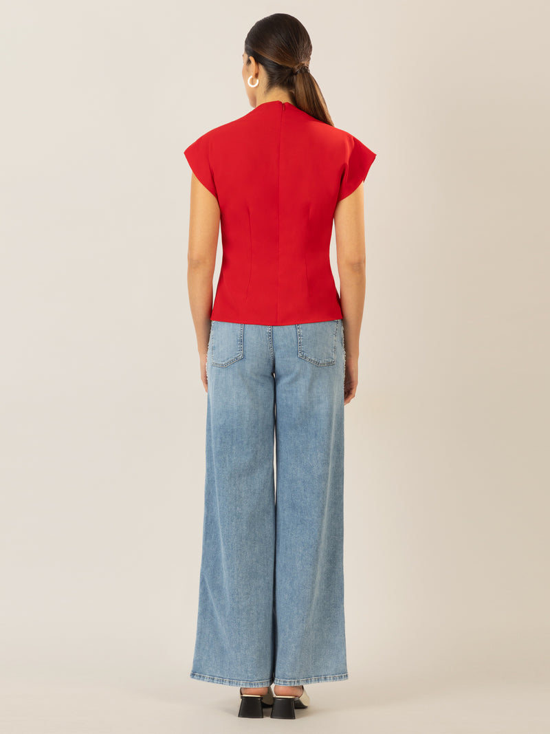APART Bluse mit angeschnittenem Kragen | rot