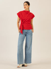 APART Bluse mit angeschnittenem Kragen | rot