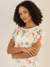 APART Spitzenkleid aus Spitze, allover bedruckt | creme-multicolor