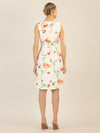 APART bedrucktes Satinkleid aus matt glänzendem Satin mit allover Flower-Print | creme-multicolor