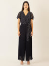 APART Overall mit Dots-Druck und Plisseefalten | nachtblau-creme