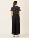 APART Overall mit Dots-Druck und Plisseefalten | nachtblau-creme