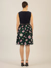 APART Cocktailkleid im Materialmix aus Spitze und allover bedrucktem Chiffon | nachtblau-multicolor