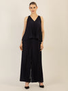 APART Plisseetop aus plissierten Chiffon | nachtblau