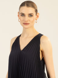 APART Plisseetop aus plissierten Chiffon | nachtblau