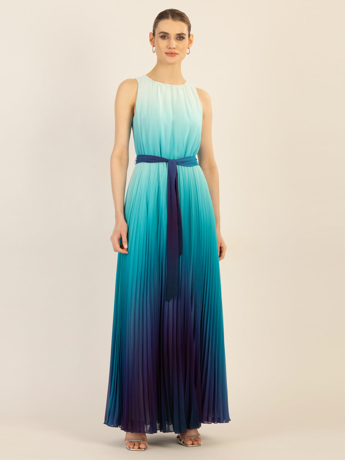 APART One-Shoulder Chiffonkleid mit Farbverlauf | türkis-multicolor