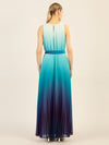 APART One-Shoulder Chiffonkleid mit Farbverlauf | türkis-multicolor