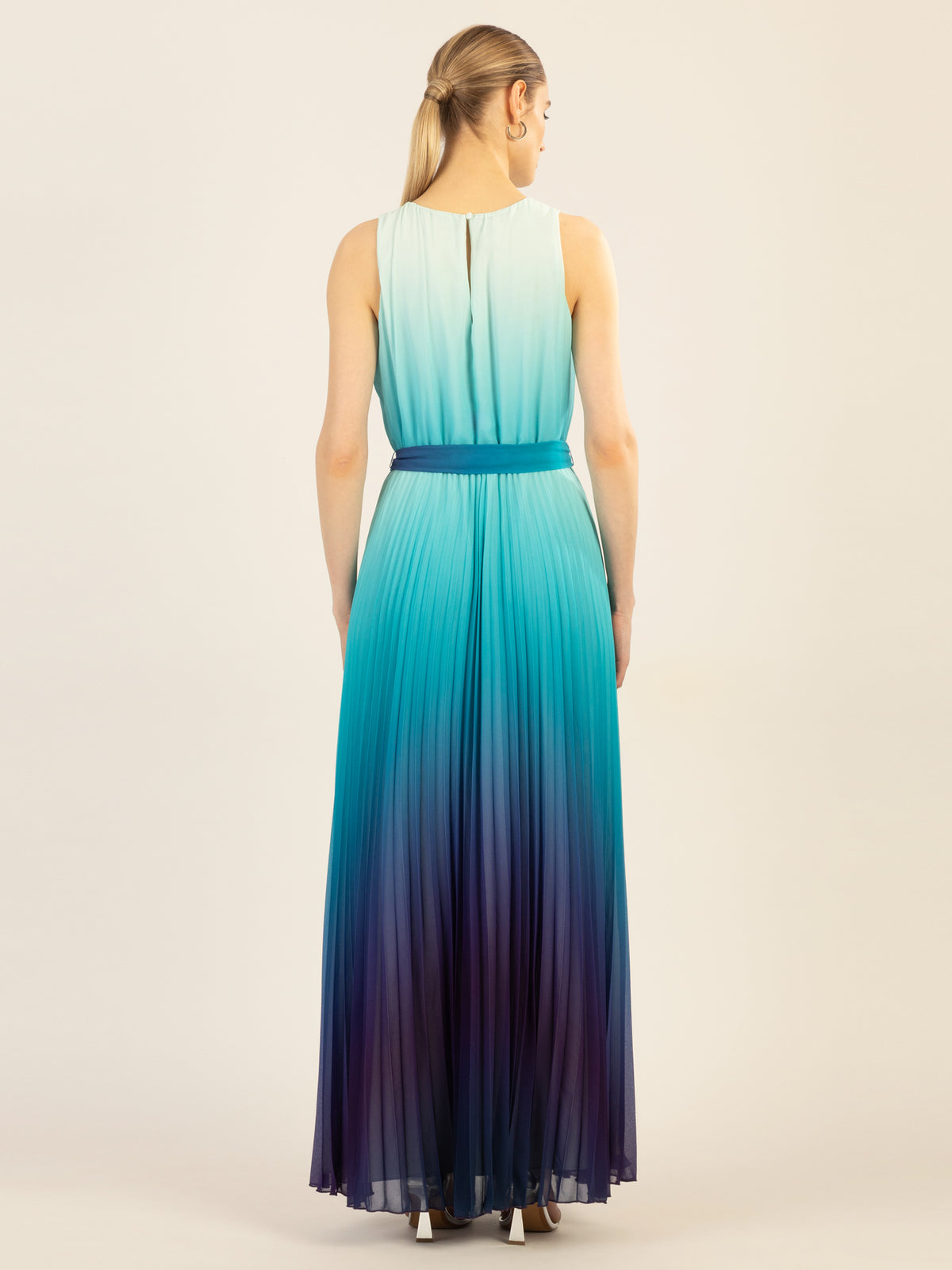 APART One-Shoulder Chiffonkleid mit Farbverlauf | türkis-multicolor