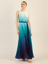 APART One-Shoulder Chiffonkleid mit Farbverlauf | türkis-multicolor