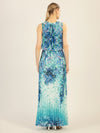 APART bedrucktes Abendkleid mit allover Blumendruck | türkis-multicolor