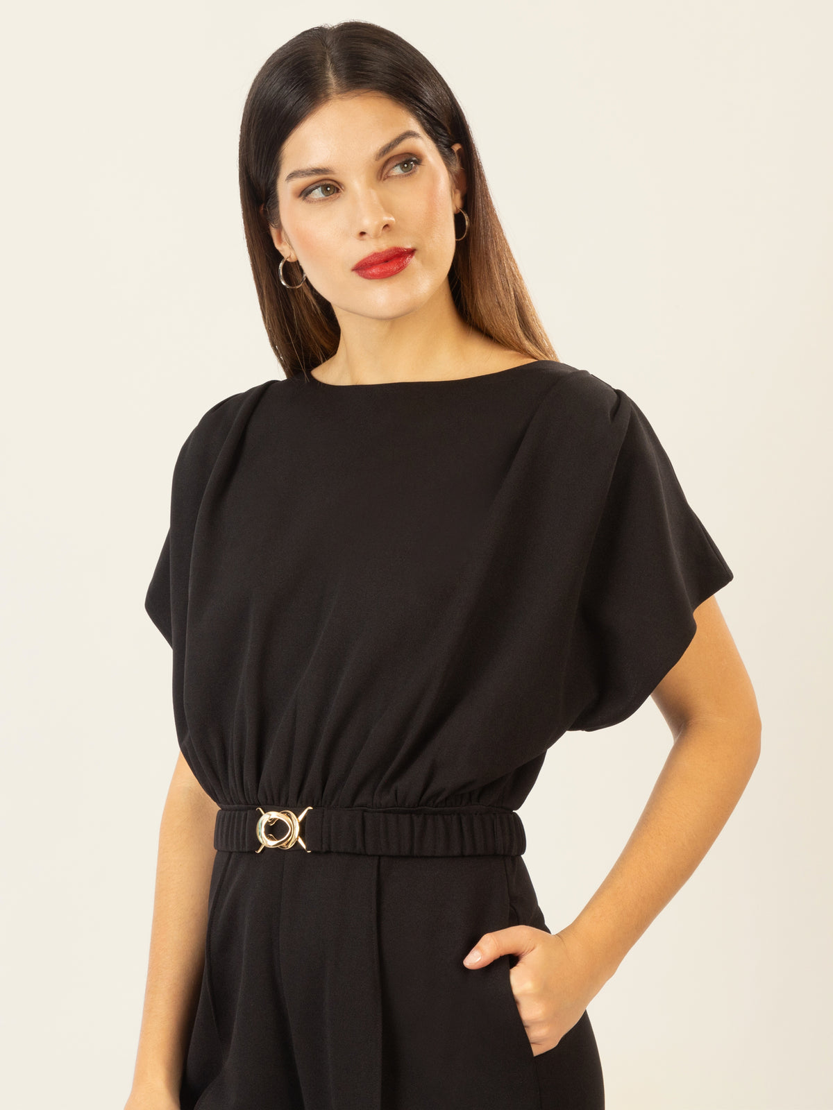 APART Overall aus einer leicht strukturieren, elastischen Jerseyware | schwarz