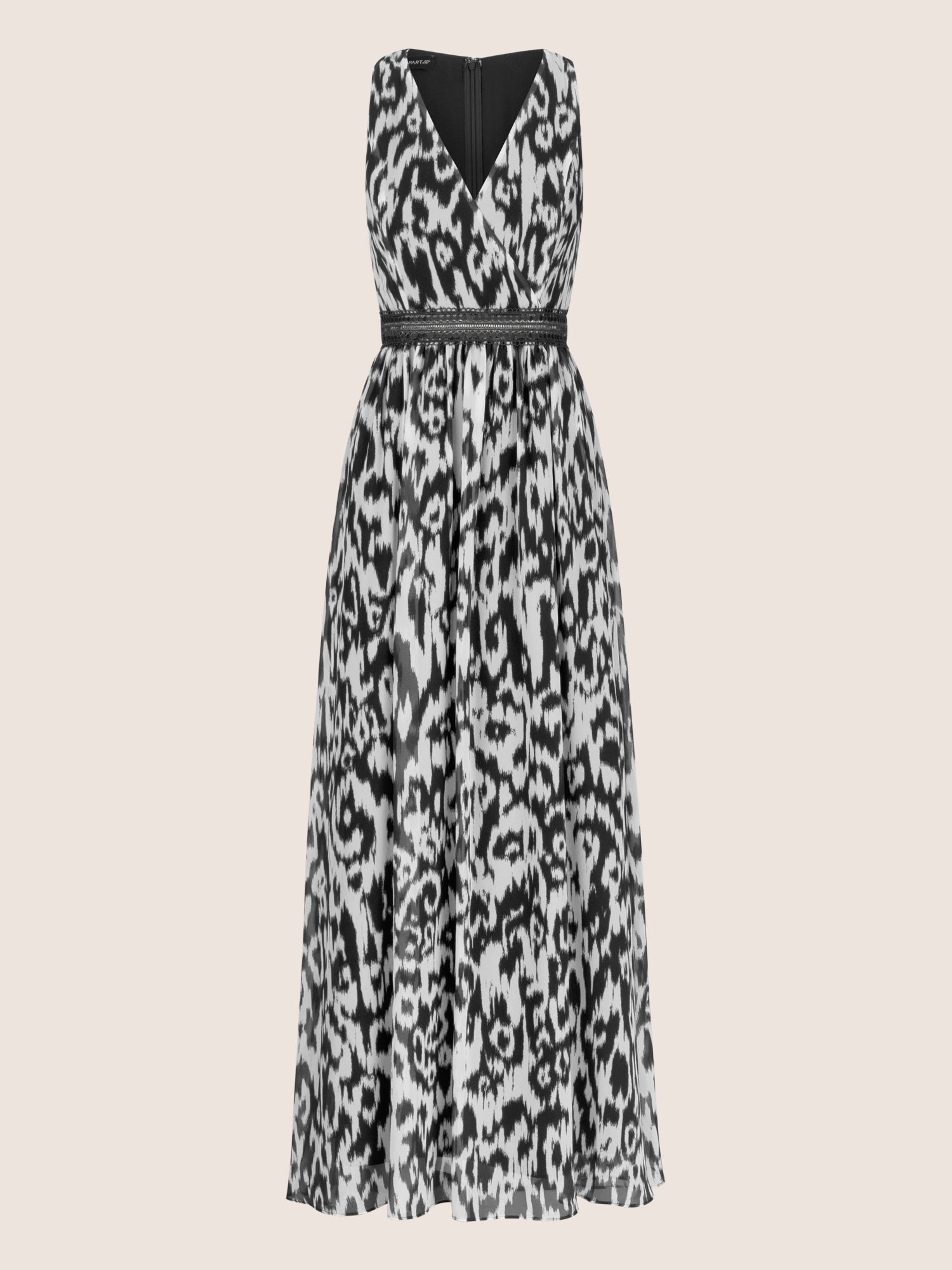 APART Abendkleid mit All-Over-Druckdesign | schwarz-creme