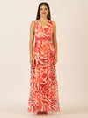 APART Abendkleid mit All-Over-Druckdesign | koralle-creme