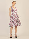 APART Jacquardkleid aus einem Jacquard mit allover Blüten | pflaume-multicolor