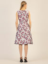 APART Jacquardkleid aus einem Jacquard mit allover Blüten | pflaume-multicolor