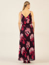 APART Abendkleid in 2in1 Optik, allover bedruckt mit großen Blüten | pflaume-multicolor