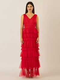 APART Abendkleid aus Jersey mit Mesh | rot