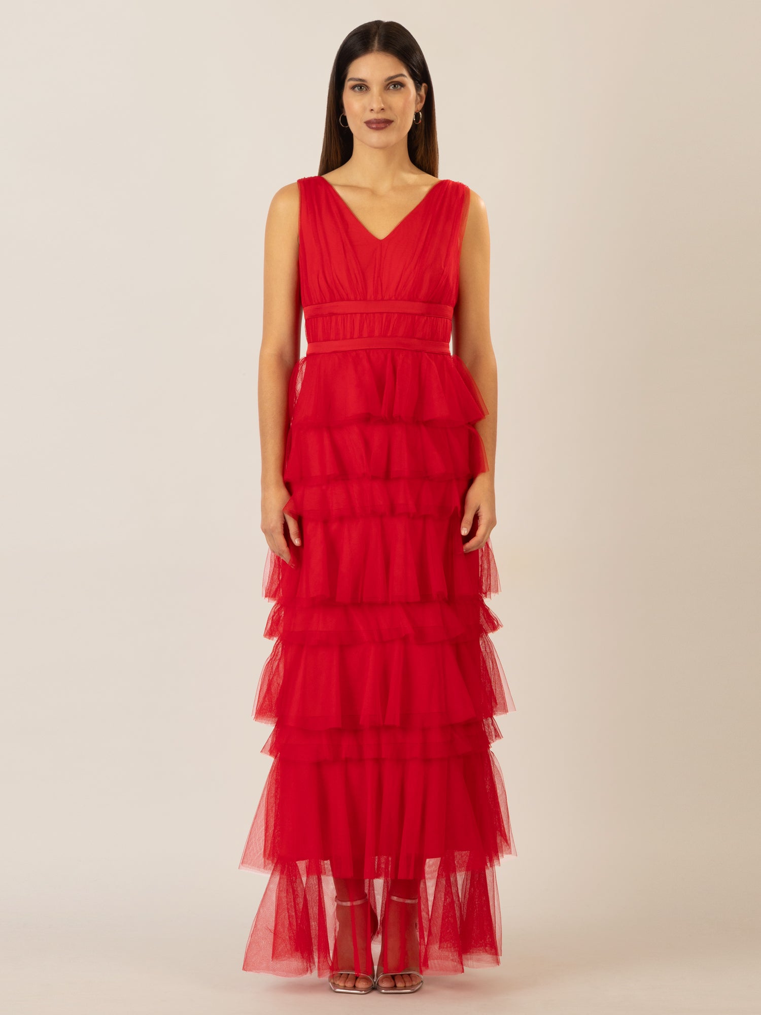 APART Abendkleid aus Jersey mit Mesh | rot