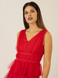APART Abendkleid aus Jersey mit Mesh | rot