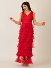 APART Abendkleid aus Jersey mit Mesh | rot