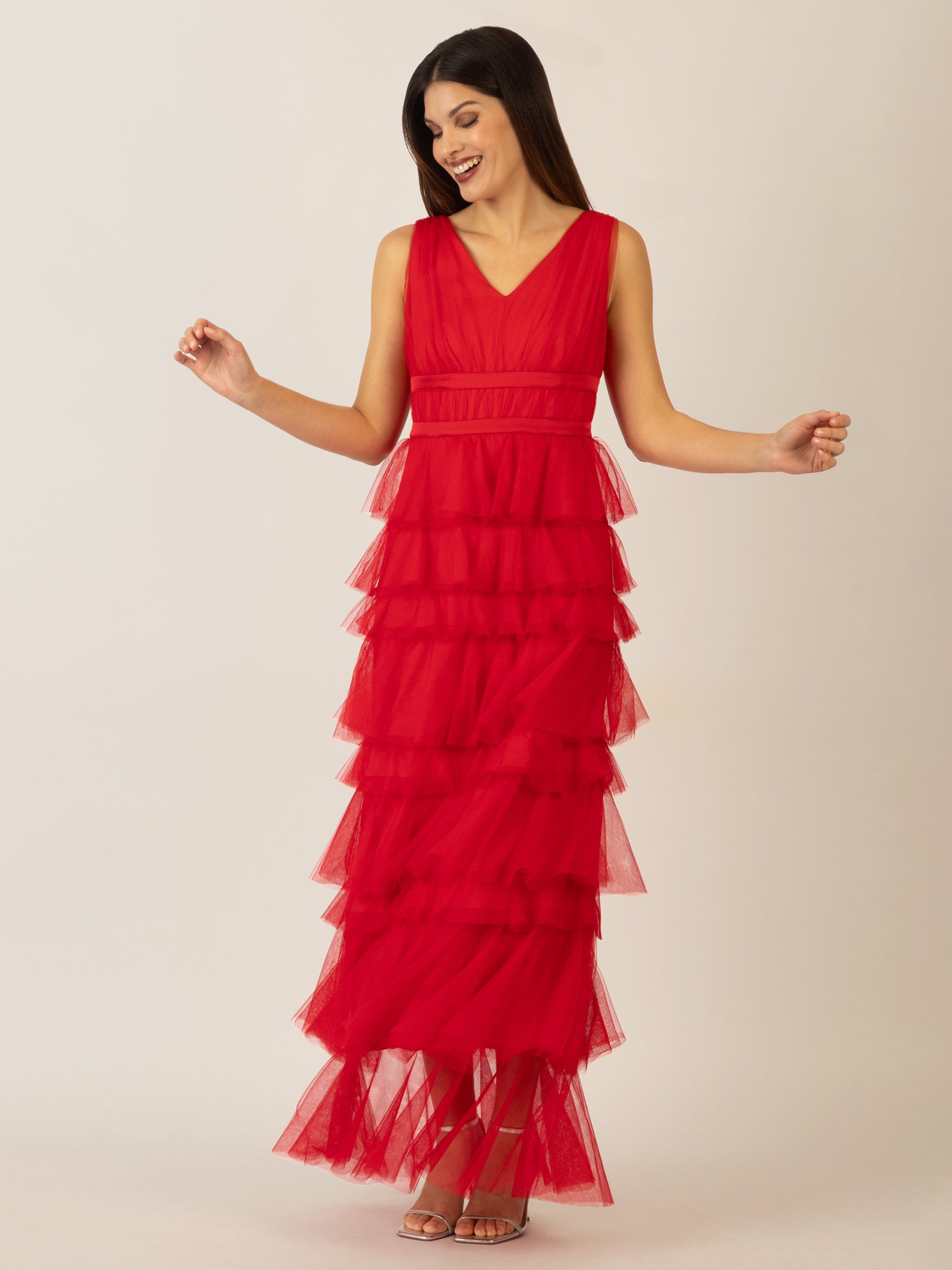 APART Abendkleid aus Jersey mit Mesh | rot