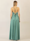 APART Satin-Abendkleid mit Wickeleffekt | jade