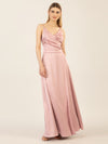 APART Satin-Abendkleid mit Wickeleffekt | mauve