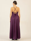APART Satin-Abendkleid mit Wickeleffekt | pflaume