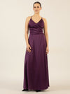APART Satin-Abendkleid mit Wickeleffekt | pflaume
