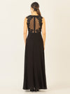 APART Abendkleid im Materialmix aus bestickter Spitze und Chiffon | schwarz
