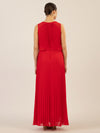 APART Abendkleid mit lose fallendem Sonnenplissee-Part bis zur Taille | rot