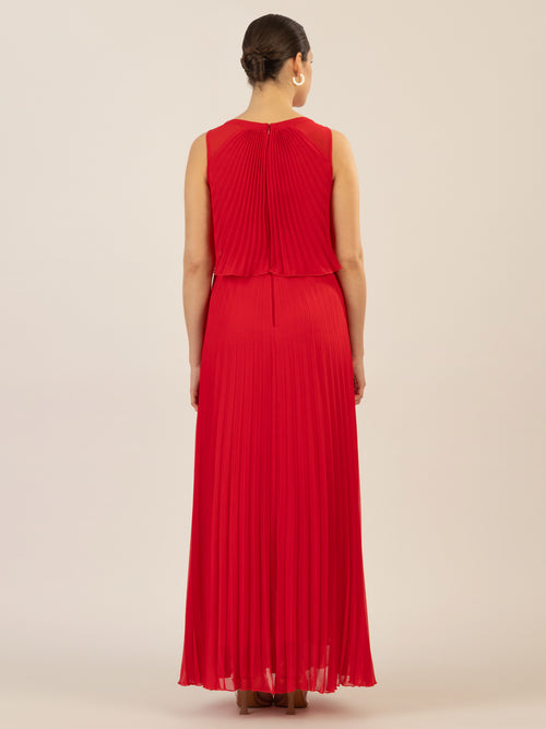 APART Abendkleid mit lose fallendem Sonnenplissee-Part bis zur Taille | rot image 1