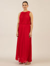 APART Abendkleid mit lose fallendem Sonnenplissee-Part bis zur Taille | rot