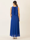APART Abendkleid mit lose fallendem Sonnenplissee-Part bis zur Taille | royalblau