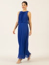 APART Abendkleid mit lose fallendem Sonnenplissee-Part bis zur Taille | royalblau