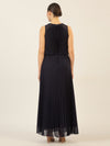 APART Abendkleid mit lose fallendem Sonnenplissee-Part bis zur Taille | nachtblau