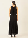 APART Abendkleid mit lose fallendem Sonnenplissee-Part bis zur Taille | schwarz