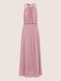 APART Abendkleid mit lose fallendem Sonnenplissee-Part bis zur Taille | mauve