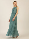 APART Abendkleid mit lose fallendem Sonnenplissee-Part bis zur Taille | jade